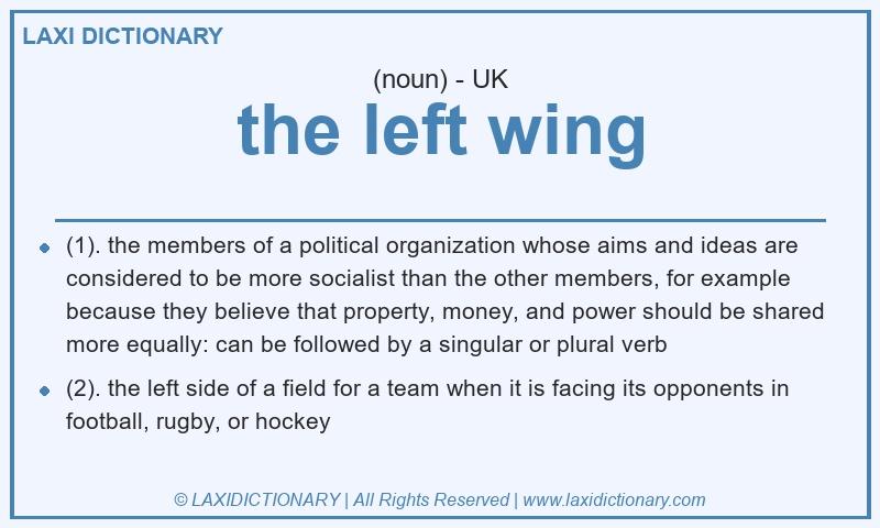 Definition the left wing in British English