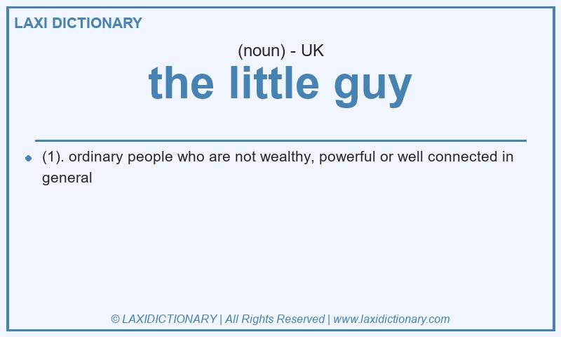 Definition the little guy in British English