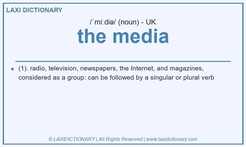 Definition the media in British English