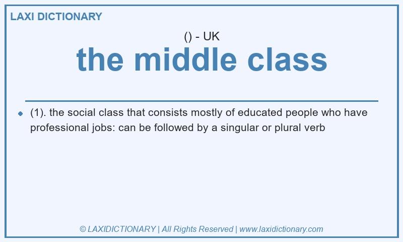 Definition the middle class in British English