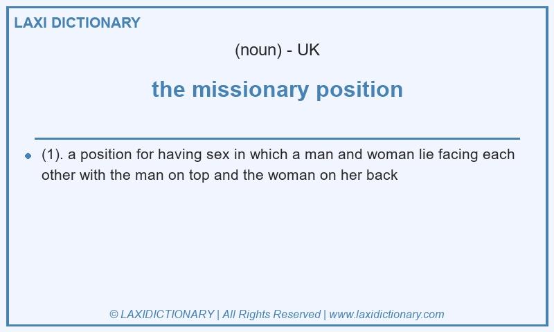 Definition the missionary position in British English