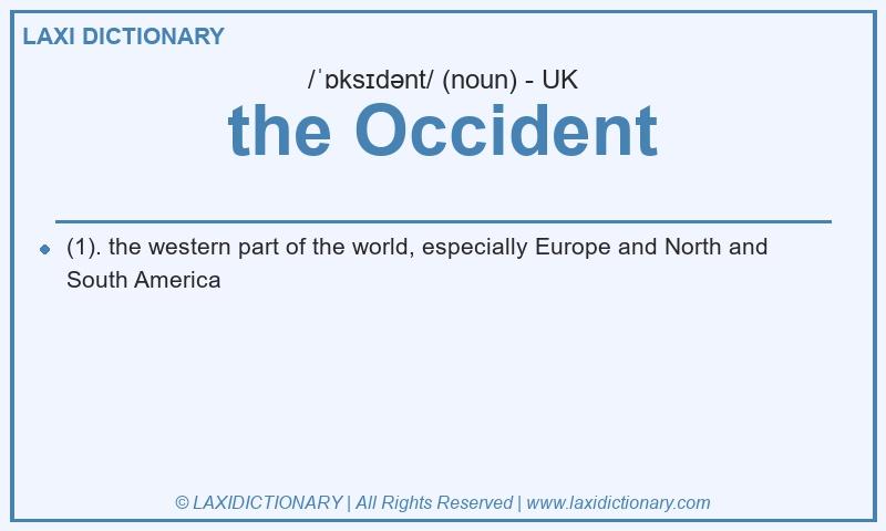 Definition the Occident in British English