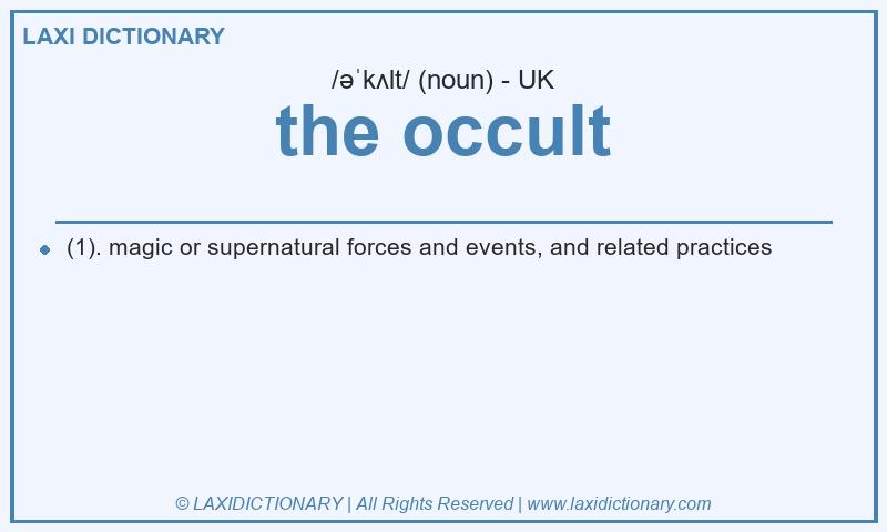 Definition the occult in British English