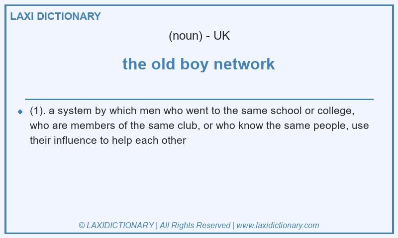 Definition the old boy network in British English