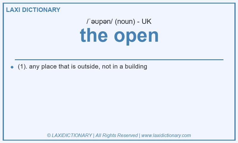 Definition the open in British English