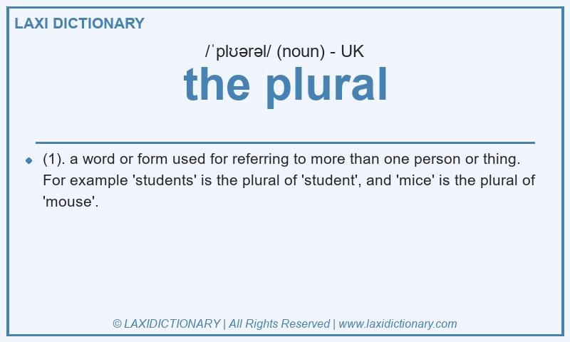 Definition the plural in British English