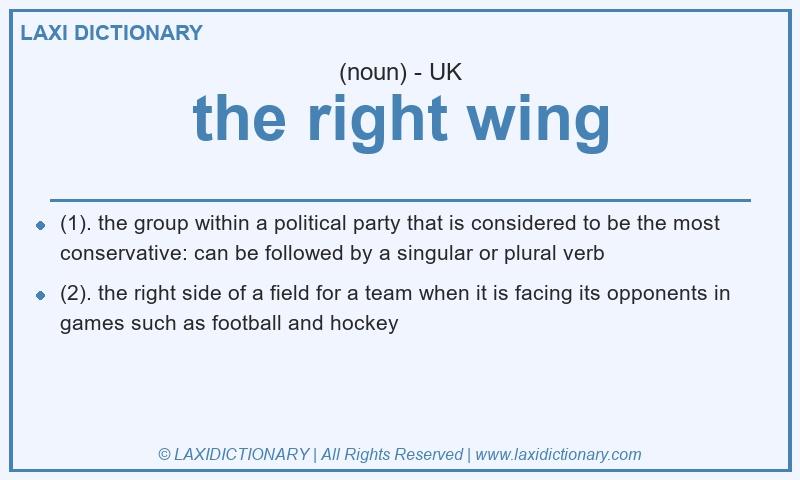 Definition the right wing in British English