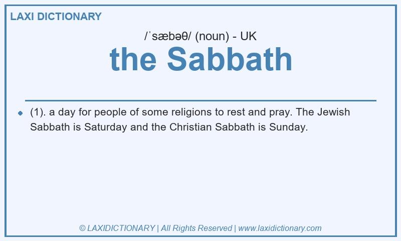 Definition the Sabbath in British English
