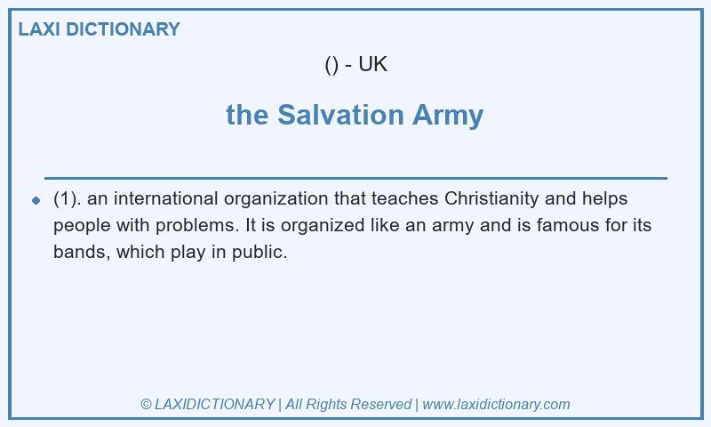 Definition the Salvation Army in British English