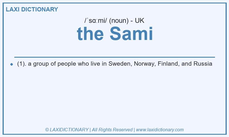Definition the Sami in British English