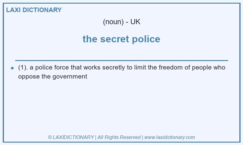 Definition the secret police in British English