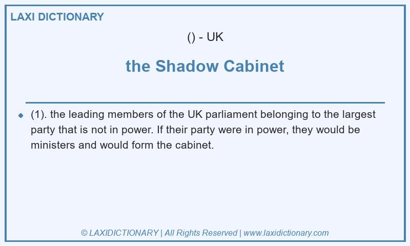 Definition the Shadow Cabinet in British English
