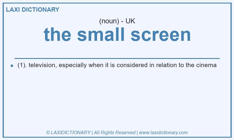 Definition the small screen in British English