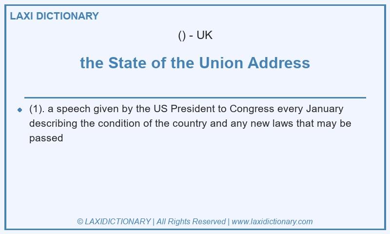Definition the State of the Union Address in British English