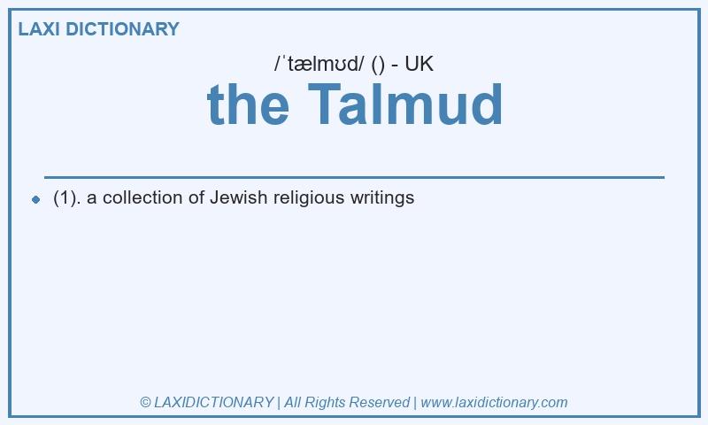 Definition the Talmud in British English