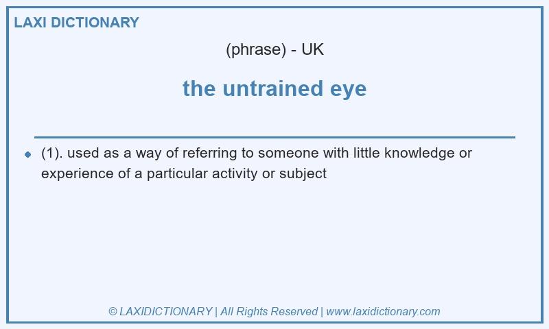 Definition the untrained eye in British English