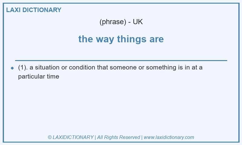 Definition the way things are in British English