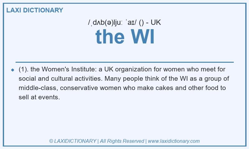 Definition the WI in British English