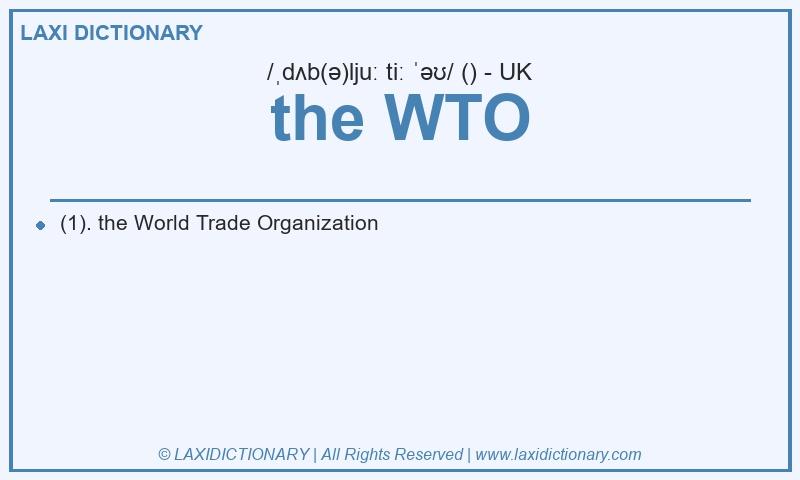 Definition the WTO in British English