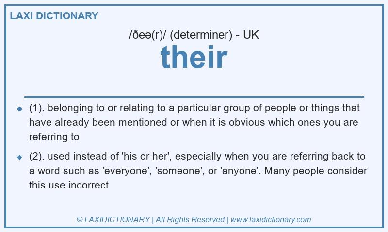 Definition their in British English