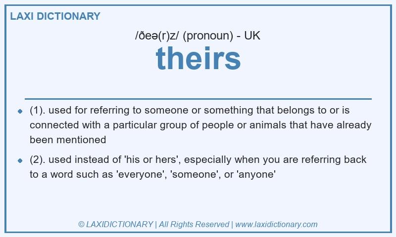 Definition theirs in British English