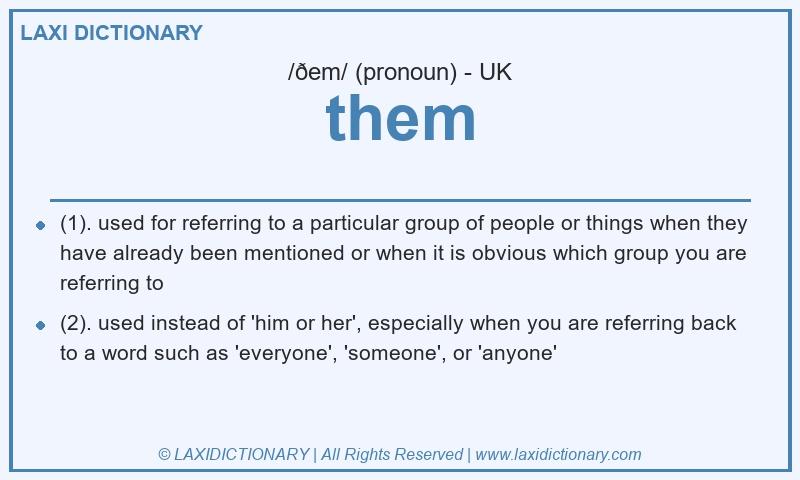 Definition them in British English