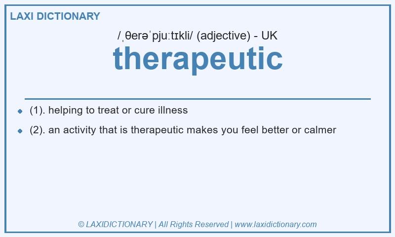 Definition therapeutic in British English