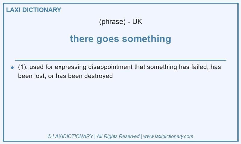 Definition there goes something in British English