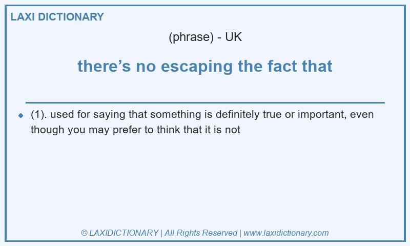 Definition there’s no escaping the fact that in British English