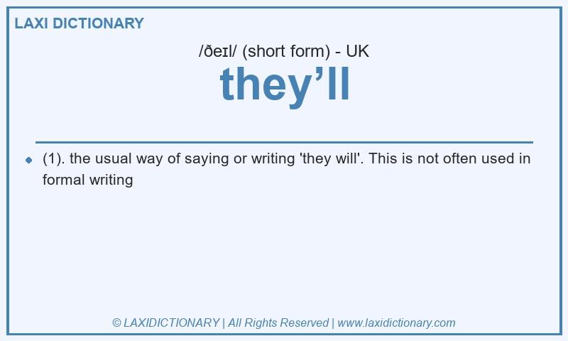 Definition they’ll in British English