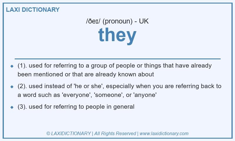 Definition they in British English