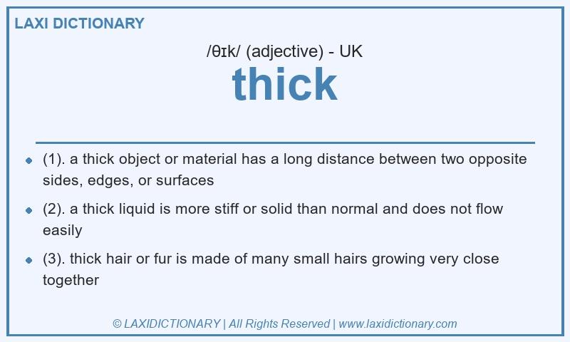 Definition thick in British English