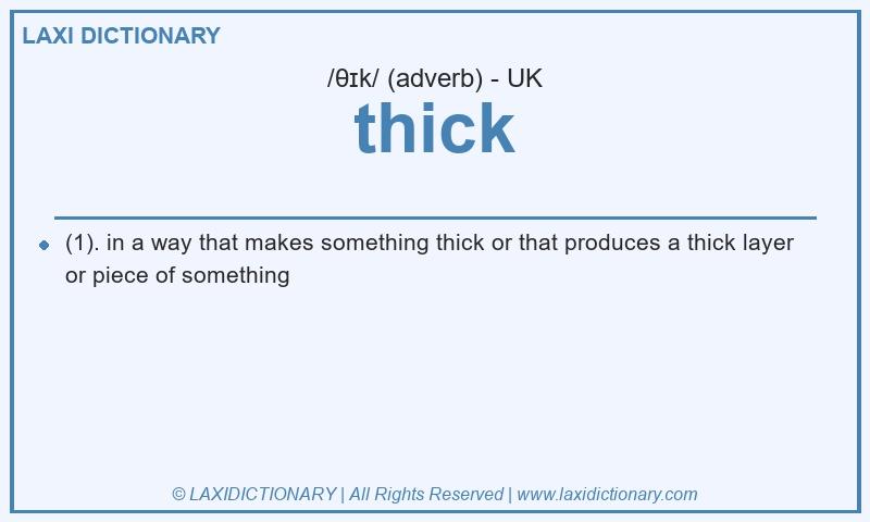Definition thick in British English