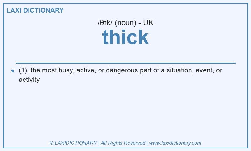 Definition thick in British English