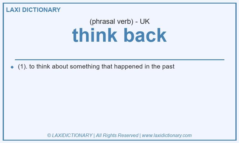 Definition think back in British English