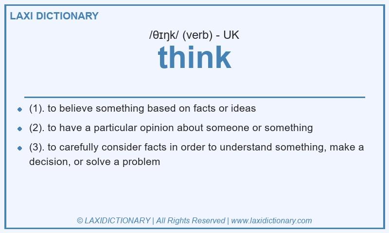 Definition think in British English