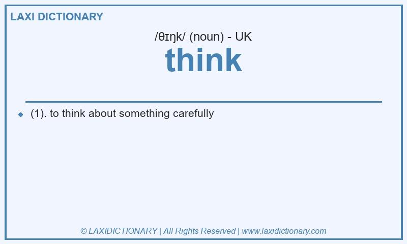 Definition think in British English