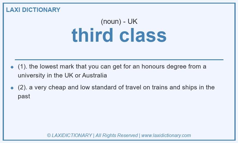 Definition third class in British English