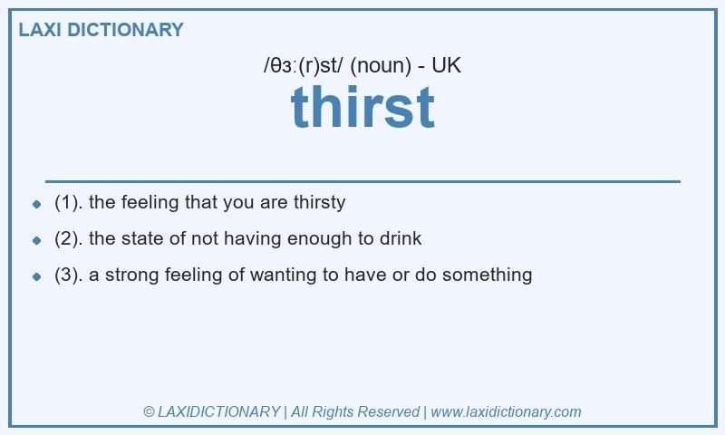 Definition thirst in British English