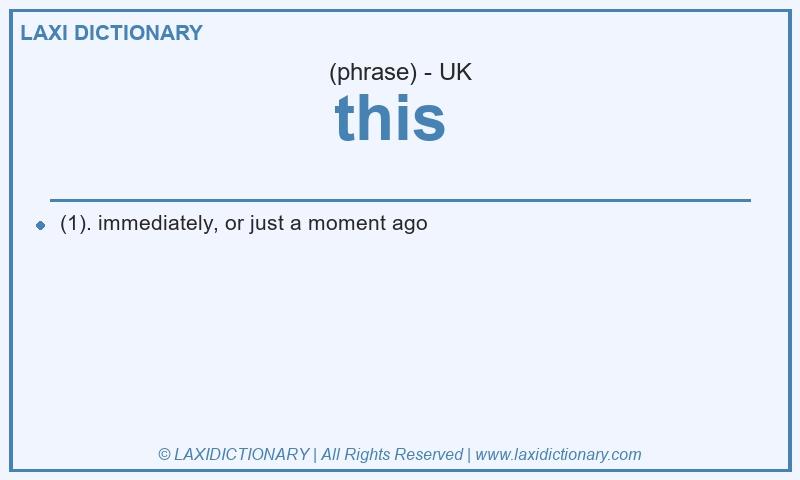 Definition this  in British English