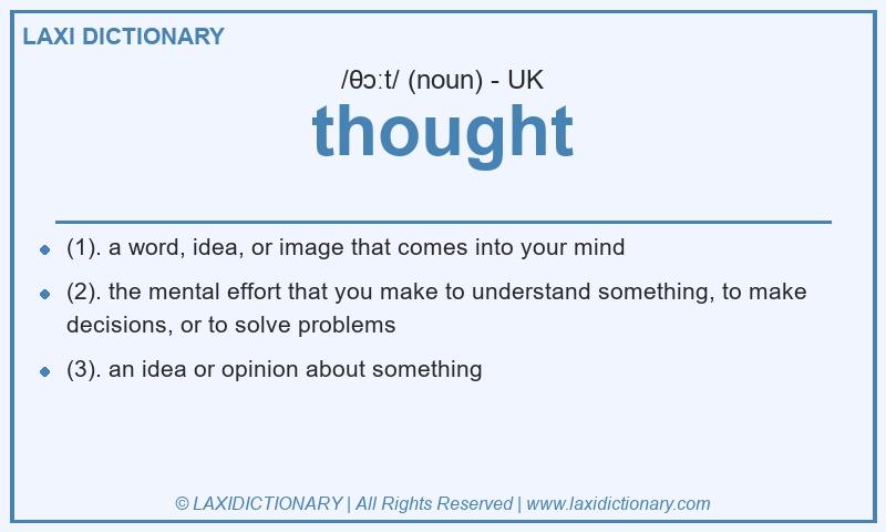 Definition thought in British English