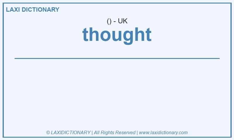 Definition thought in British English