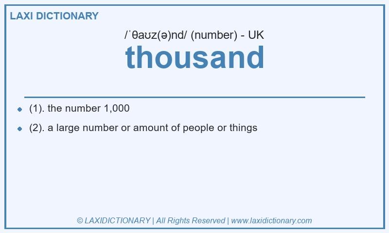 Definition thousand in British English