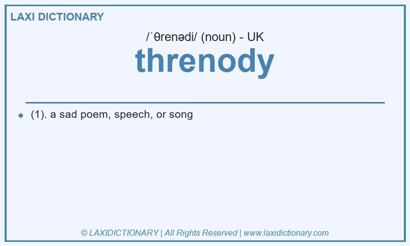 Definition threnody in British English