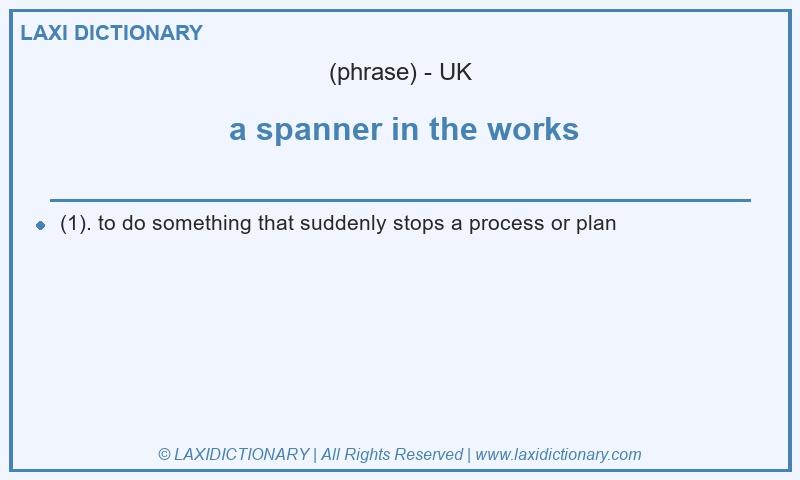 Definition a spanner in the works in British English