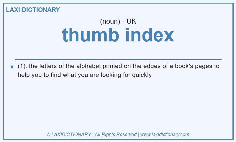 Definition thumb index in British English