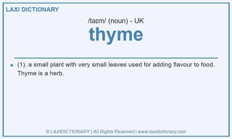 Definition thyme in British English