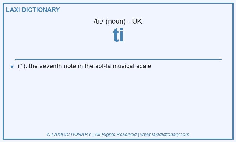 Definition ti in British English