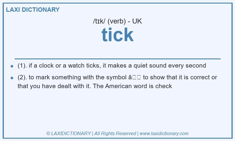 Definition tick in British English