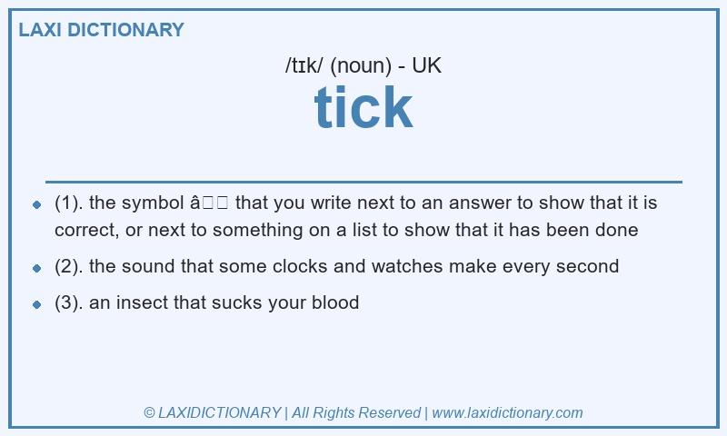 Definition tick in British English
